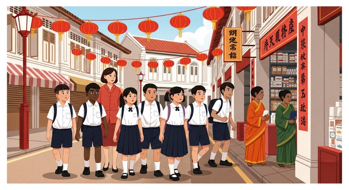 Storyboard scene: Exploring Singapore