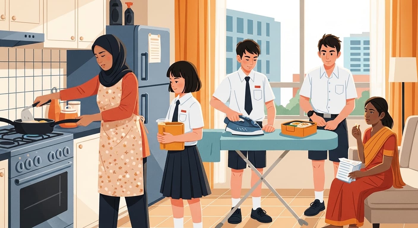 Storyboard scene: Mother's Hard Work