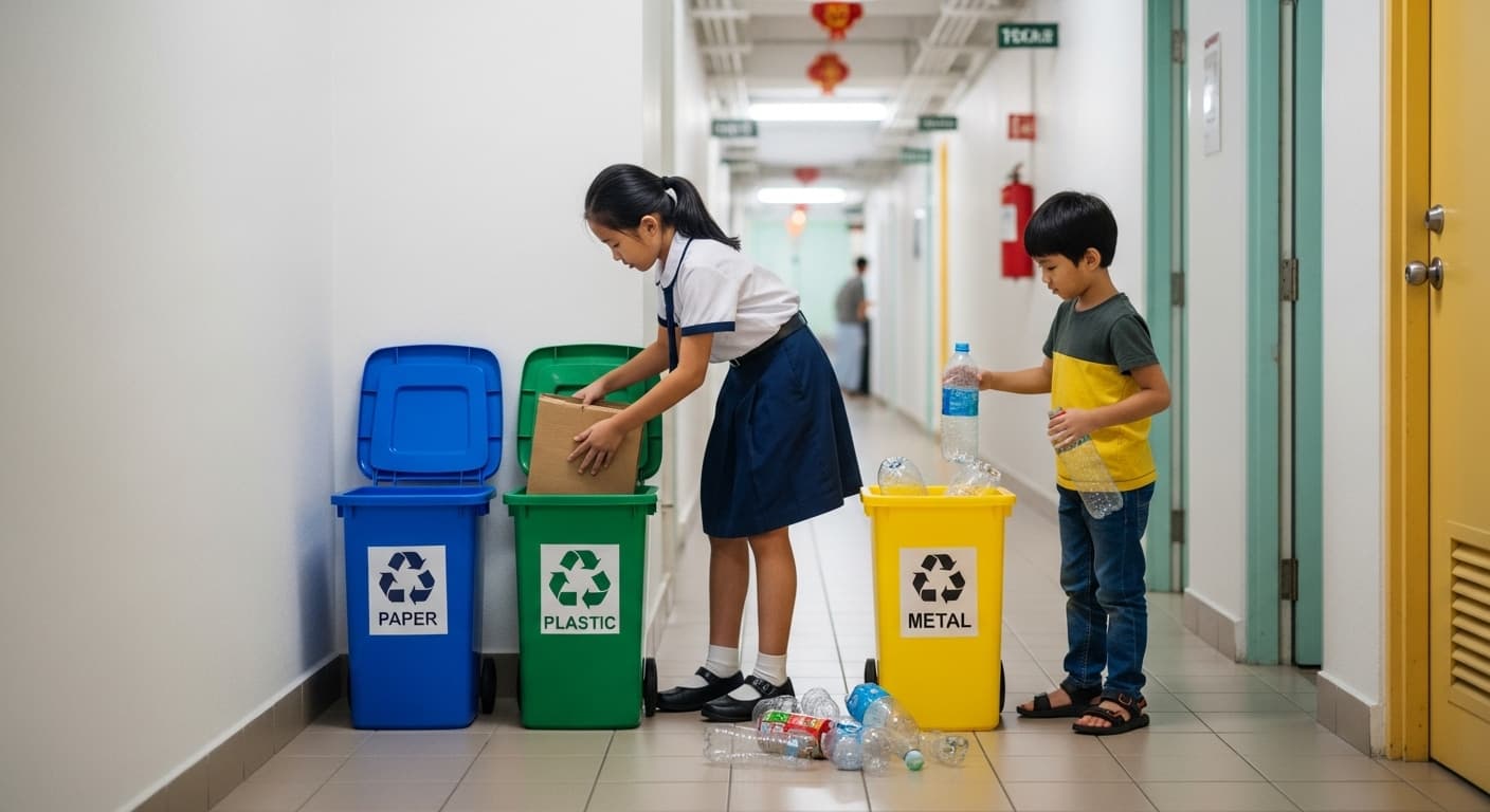 Photograph stimulus: Recycling at Home
