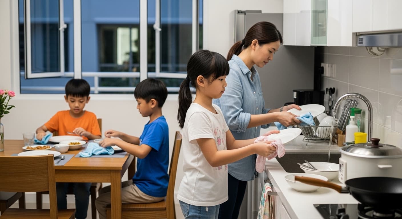 Photograph stimulus: Helping at Home