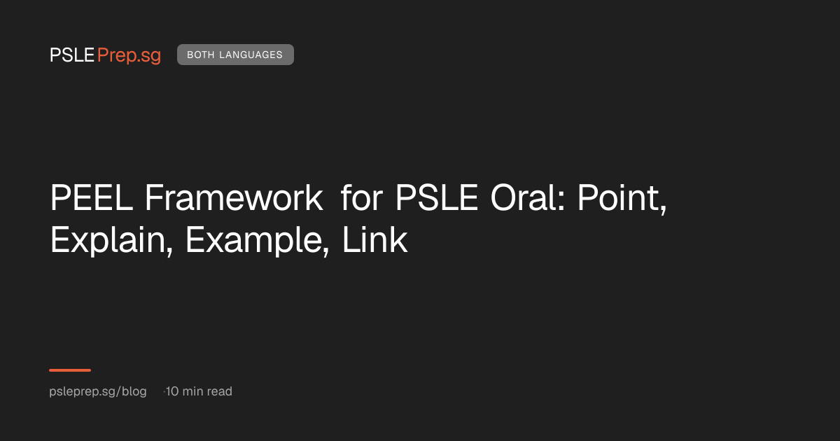 PEEL Framework for PSLE Oral: Point, Explain, Example, Link — PSLEPrep